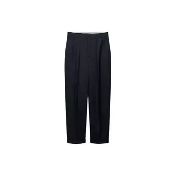 Zara Minimalist Blend Mid-Rise Solid Straight Leg Casual Pants Women bottoms Ocean-Blue 8312324 401 XS