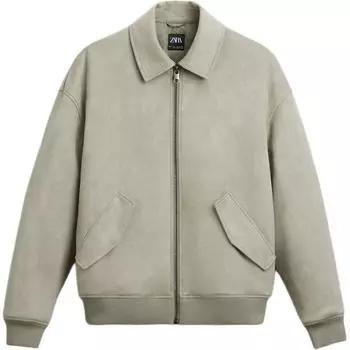 Zara Minimalist Comfortable Versatile Casual Long Sleeve Jacket Men jackets Gray 6318301-825 XL