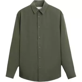 Zara Minimalist Comfortable Versatile Casual Long Sleeve Shirt Men shirts Green 4147167-502 L