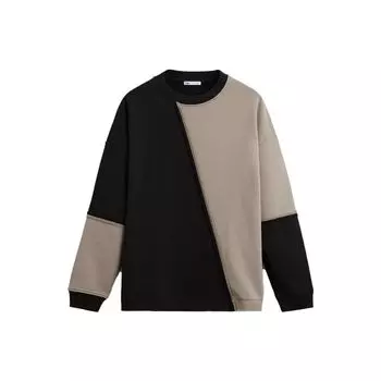 Zara New Fashion Casual Color Block Long Sleeve Sweatshirt Men sweatshirt Dark-Anthracite 00761393898-33 M