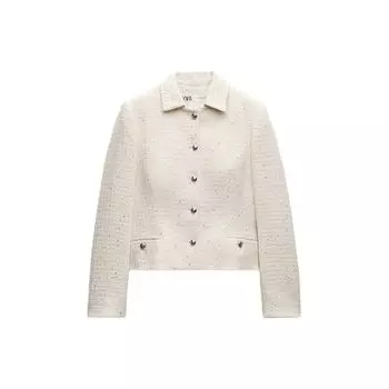 Zara Однобортный блейзер в минималистичном стиле для женщин Белый 3039397-250 L