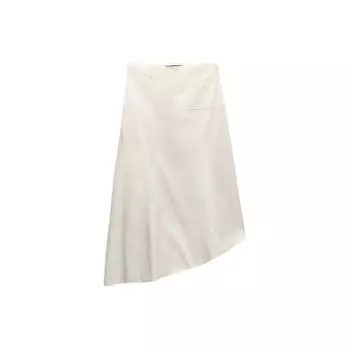 Zara Однотонная асимметричная повседневная длинная юбка с высокой талией, женские юбки, цвет белый 4764402-712 M