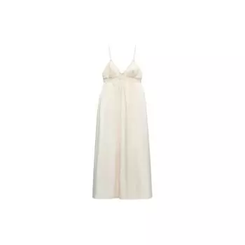 Zara Однотонное сплайсированное удобное повседневное платье-комбинация женские платья белого цвета 0881345-712 M