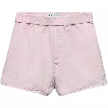 Zara Однотонные градиентные смешанные универсальные прямые повседневные шорты женские шорты светло-розовые 5520201-620 S
