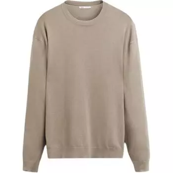 Zara Однотонный простой круглый вырез с длинным рукавом вязаный мужской свитер темно-серо-коричневый 6216300-832 M