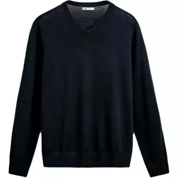 Zara Однотонный простой удобный свитер с длинным рукавом мужской свитер Ocean-Blue 5755340-401 M