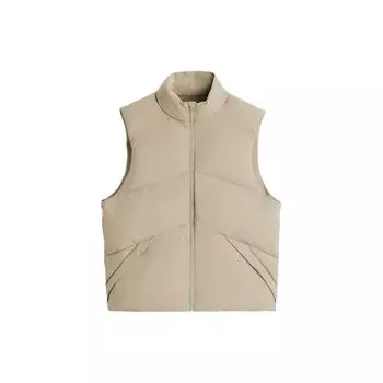 Zara Origins Special Series Solid Color Zip Stand Collar Vest Sleeveless Down Jacket Unisex outerwear Beige 3918604714 M