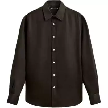 Zara Party Series Slim Fit Long Sleeve Shirt Men shirts Brown 5588314-700 L