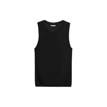 Zara Plain Simple Round Neck Sleeveless Vest Men tops Black 3166407-800 XL