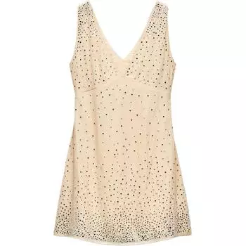 Zara Plain V-Neck Simple Pullover Short Sleeveless Dress Women dresses Pink 5107069-613 S