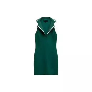 Zara Платье без рукавов в стиле колор-блок, женские платья, темно-зеленый 4661305-529 XS