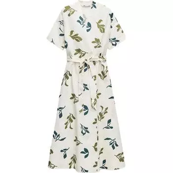 Zara Платье-поло средней длины с принтом серии Zw и коротким рукавом, женские платья, белое 2183055-712 M