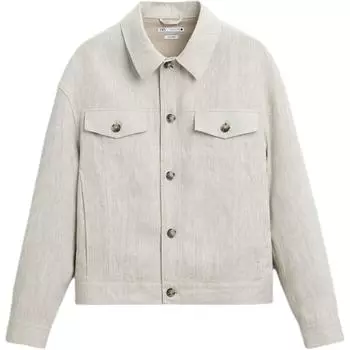 Zara Повседневная удобная куртка с длинным рукавом и лацканами, мужские куртки бежевого цвета 2634602-052 S