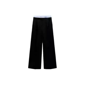Zara Повседневные брюки с цветными блоками, женские, черные 8741024-800 XL