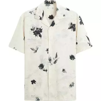 Zara Рубашка American Vintage Stretch Casual с коротким рукавом Мужские рубашки Белые 7545144-250 S
