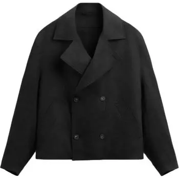 Zara Short Collar Casual Long Sleeve Trench Coat Men coats Black 0706510-800 M