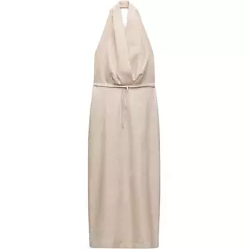 Zara Simple Comfortable Sleeveless V-Neck Halter Dress Women dresses Beige 3087455-710 S