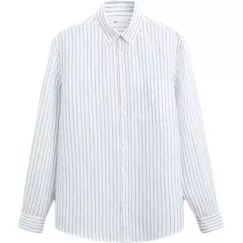 Zara Slim Fit Comfortable Striped Casual Long Sleeve Shirt Men shirts Blue 1063467-044 S