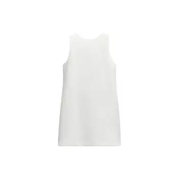 Zara Solid Color Bow Tie H-Line Sleeveless Dress Women dresses White 2844822-712 M