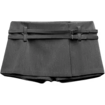 Zara Solid Color Button Decor High Waist Casual Skirt Women skirts 2553140-801 L