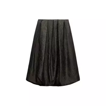Zara Solid Color Jacquard Mid Waist Casual Long Skirt Women skirts Green 2228679-500 M