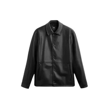 Zara Solid Color Lapel Single-Breasted Long Sleeve Jacket Men jackets Black 8281345-800