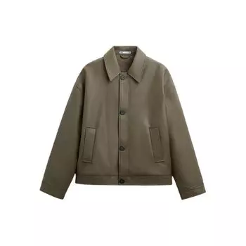 Zara Solid Color Lapel Zipper Long Sleeve Jacket Men jackets Gray 8281654-706 S