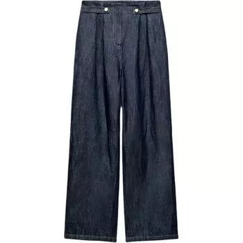 Zara Solid Color Loose Comfortable Wide Leg Casual Pants Women bottoms Blue 07967453400-35 S