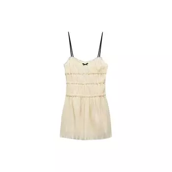 Zara Solid Color Mid-Rise Short Camisole Dress Women dresses White 7200304-712 M