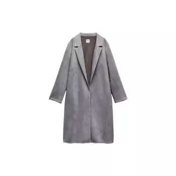 Zara Solid Color Minimalist Velvet Coat Women coats Light-Gray 02712160826-33 M