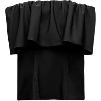 Zara Solid Color Off Shoulder Sleeveless Top Women tops Black 3644009-800 M