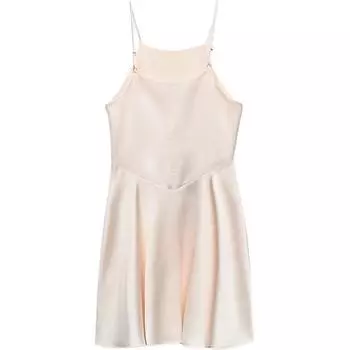 Zara Solid Color Satin Feel Short Sleeve Cami Dress Women dresses Pink 3543331-926 M