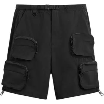 Zara Solid Color Simple Slim Fit Straight Casual Shorts Men shorts Black 8574350-800 S