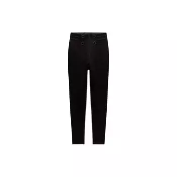 Zara Solid Color Slim Fit Leggings Women bottoms Black 3028222-800 L