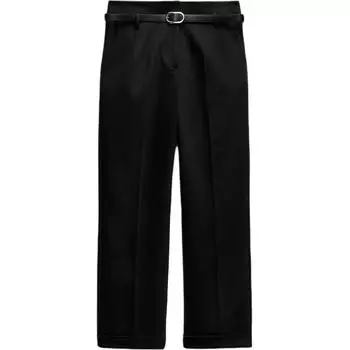 Zara Solid Color Straight Leg Versatile Casual Pants Women bottoms Black 1165022-800 M