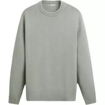 Zara Solid Color Textured Commuter Pullover Long Sleeve Knit Sweater Men sweater Gray-Green 2893411-916 M
