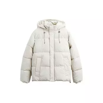 Zara Solid Color Zipper Hooded Warm Work Cotton Jacket Men jackets Beige 0029501-711 S