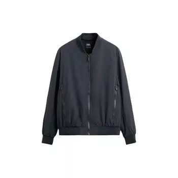 Zara Solid Color Zipper Warm Flight Jacket Outdoor Long Sleeve Cotton Coat Men jackets Blue 3918400 409 M