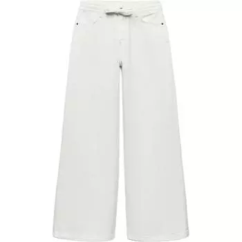 Zara Solid High-Waisted Straight Leg Jeans Women bottoms Off-White 5862096-712 M