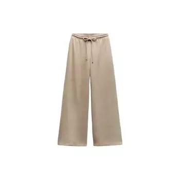 Zara Solid High-Waisted Versatile Casual Pants Women bottoms Gray 0264495-706 M
