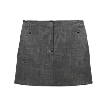 Zara Solid Natural Waist Zipper Frayed Casual Skirt Women skirts Gray 2569029-803 XS