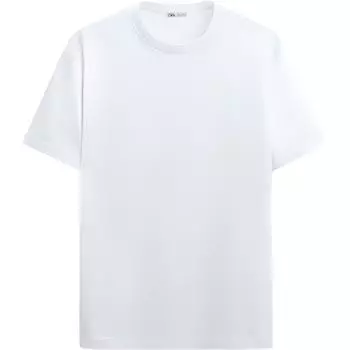 Zara Solid Slim Fit Crew Neck Short Sleeve T-Shirt Men tops White 1887470-250 M
