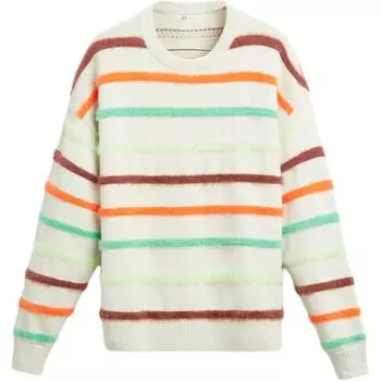 Zara Striped Jacquard Comfortable Crew Neck Long Sleeve Knit Sweater Men sweater White 3284411-712 L