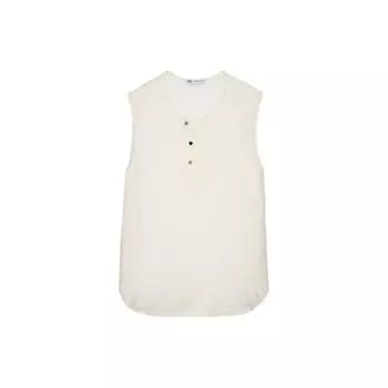 Zara Studio Series Solid Color Round Neck Comfortable Casual Shirt Men Shirts Cream 4088701-733 L