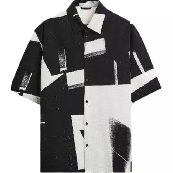 Zara Свободная удобная повседневная рубашка с коротким рукавом Мужские рубашки 7380572-020 S