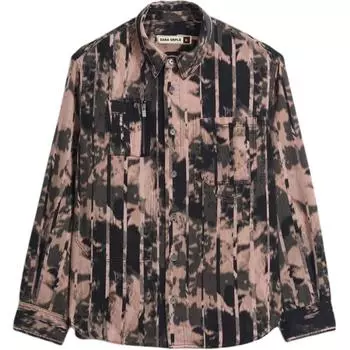 Zara Textured Asymmetrical Patch Pocket Button Long Sleeve Shirt Men shirts Multicolor 4676900-020 M