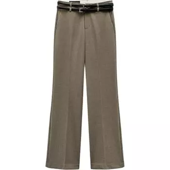 Zara Trf Double Layer Belt Simple Low Waist Comfortable Casual Pants Women pants Khaki 01255511-35 M