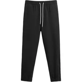 Zara Удобные однотонные простые универсальные повседневные брюки мужские низы черного цвета 4758635-800 S