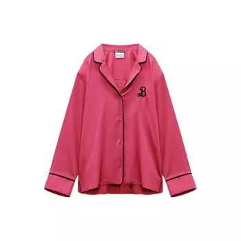 Zara X Barbie Solid Color Long Sleeve Blazer Shirt Women tops Pink 0264 103 XL
