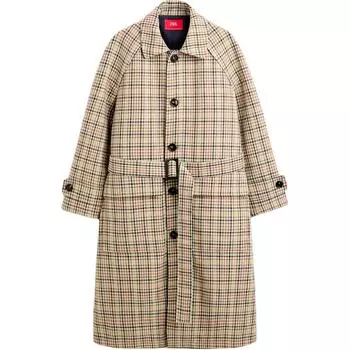 Zara X Harry Lambert Collaboration FW24 Клетчатый узор Карманный дизайн Свободный тренчкот Унисекс Верхняя одежда Коричневый 06000067-700 S